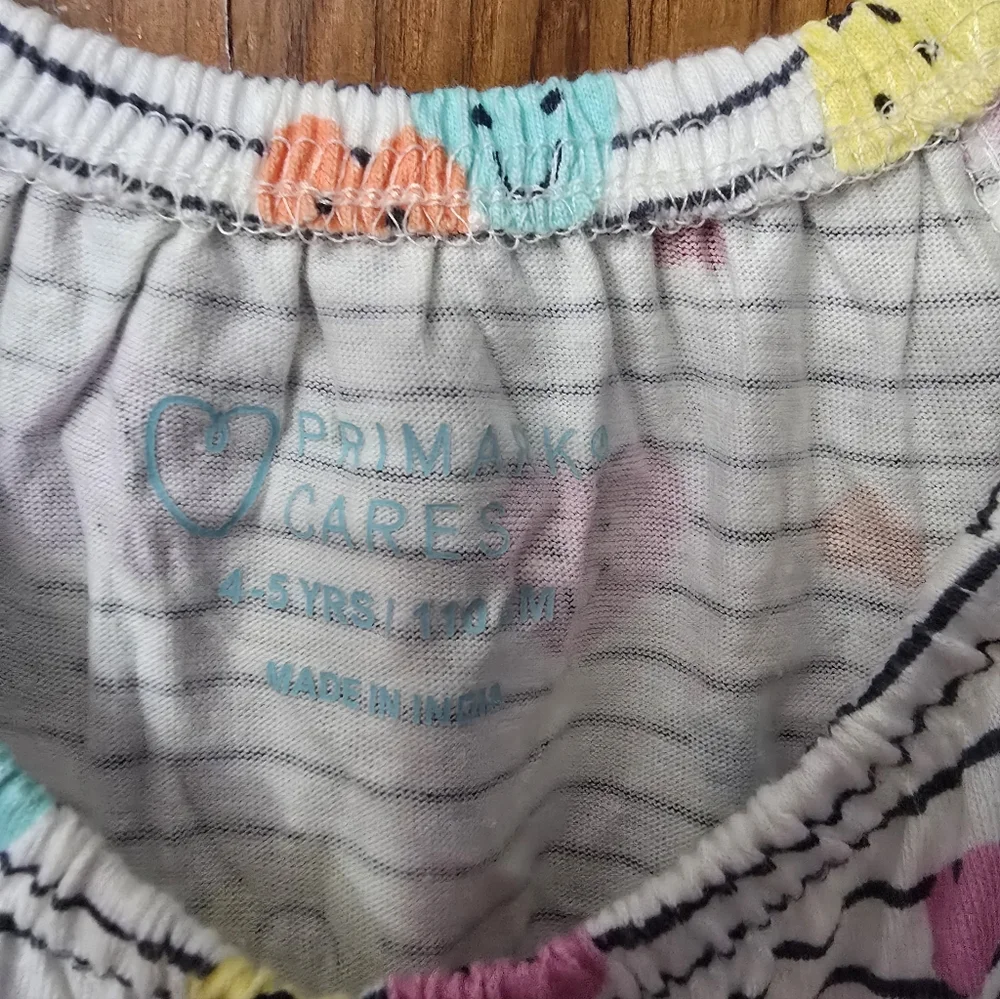 Girls Primark Striped Heart Romper Size 4-5